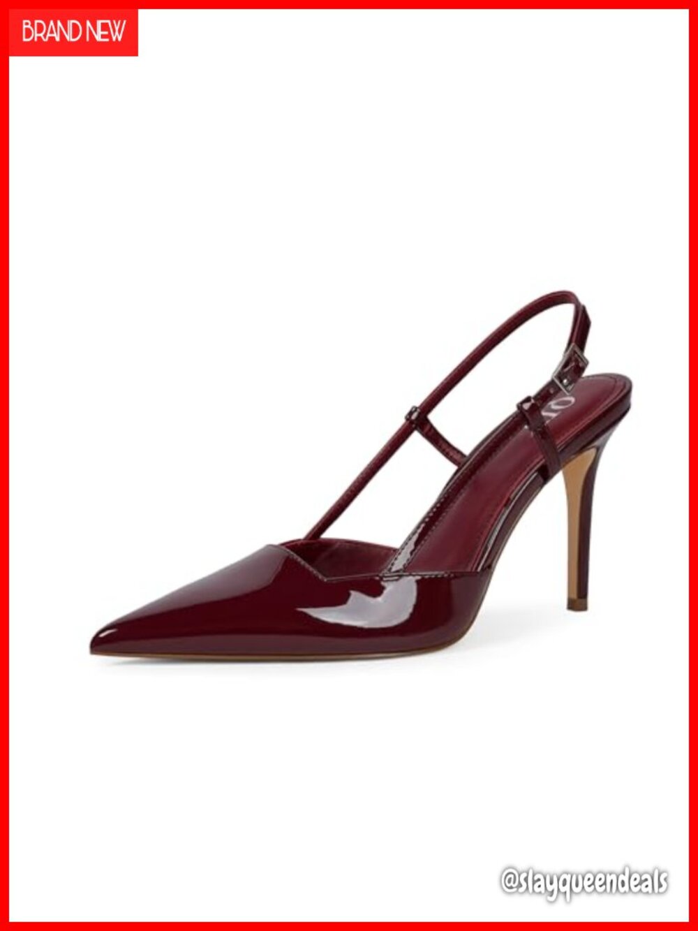 Women's Slingback Stiletto Heels Pointed Toe Faux Leather Dressy Pumps